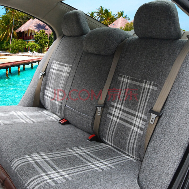 馳欽專車定制汽車座套 都市灰亞麻四季座墊，打造清涼舒適的駕乘空間